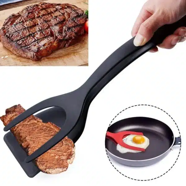 2-in-1 Kitchen Accessories Kitchen Gadget Sets Omelette Spatula Kitchen Silicone Spatula For Toast Pancake Egg Flip Tongs Cocina - Image 3