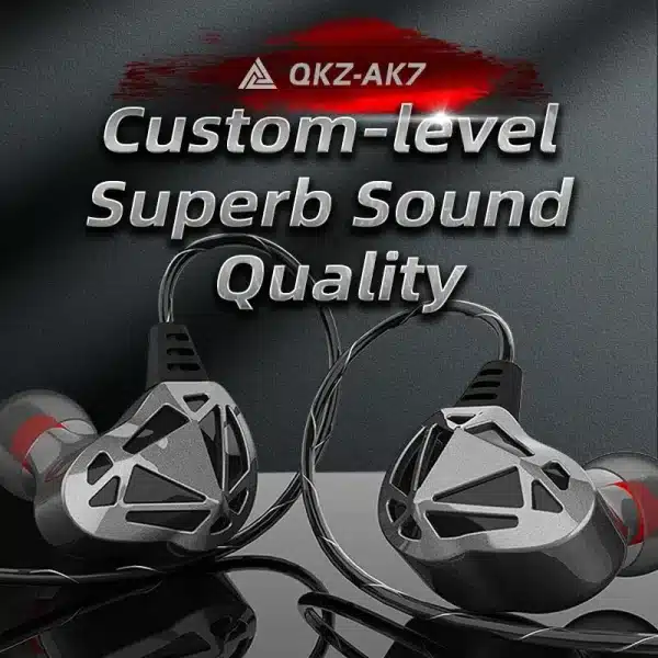 QKZ AK7 Copper Driver HiFi Wired Earphones Sport Headphone Bass Stereo Super Clear Gaming Headset Music In Ear Earbuds With Mic