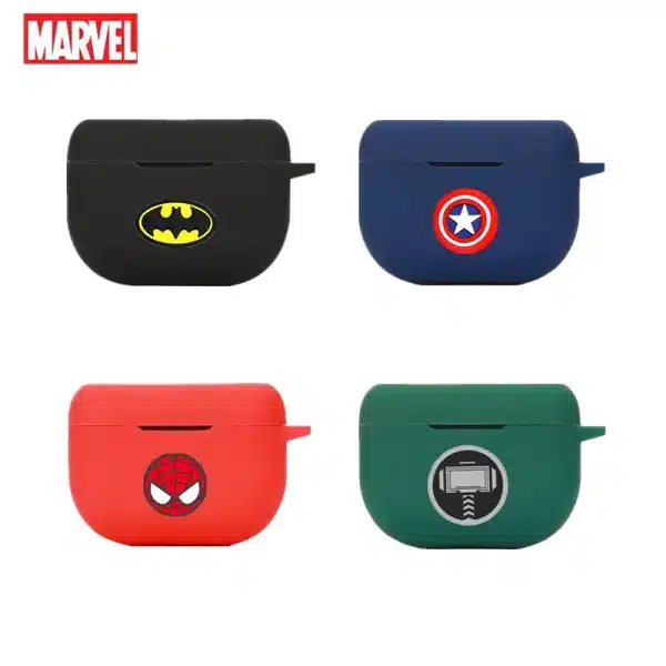 Cartoon Marvel Earphone Case for Jabra Elite 10 Silicone Wireless Bluetooth Earbuds Charging Box Protective Cover With Hook