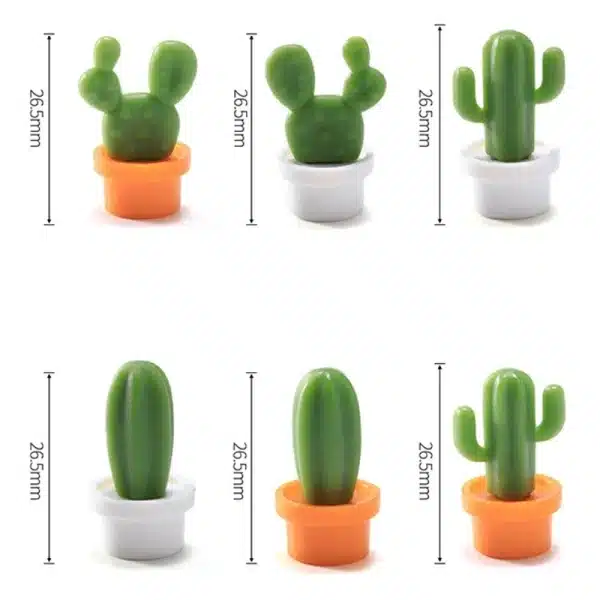 6pcs/Set 3D Cute Succulent Plant Message Board and Reminder for Kitchen Refrigerator Magnet Button Cactus Decoration Gadget Tool - Image 3