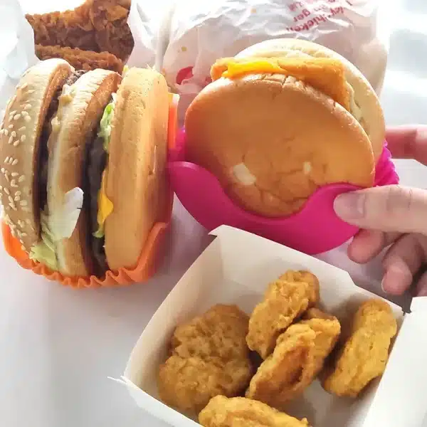 Silicone hamburger rack Non-food contact kitchenware Anti-drop fixing box Washable retractable gadgets Kitchen accessories1PC - Image 2