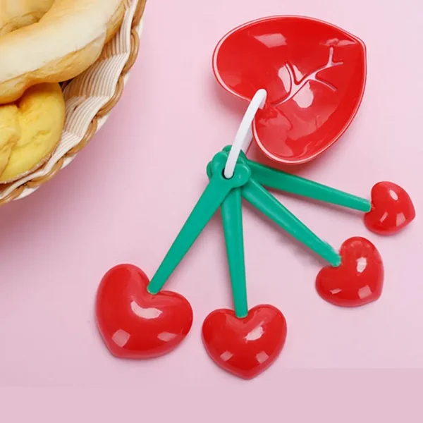 Red Baking Supplies Heart Shape DIY Multi-functional Kitchen Gadgets Measuring Cups Egg White Separator Measuring Spoon - Image 2