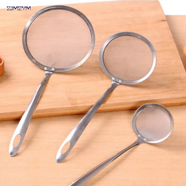 Multi-functional Filter Spoon Stainless Steel Fine Mesh Wire Oil Skimmer Strainer Fried Food Net Kitchen Gadgets Cool Tools