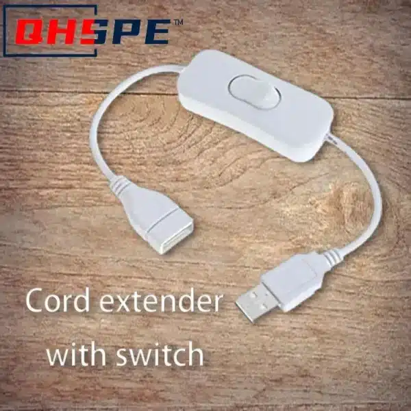 30CM DC Extended Extension Switch USB Cable With Switch Button Power Cord Long Life Lamp Charger Adapter