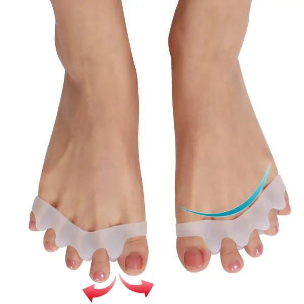 1 Pair of White Silicone Toe Straighteners Separator Hallux Valgus Bunion Sore Pain Relief for Both Men Women