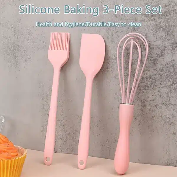 3PCS/SET Silicone Baking Set Cake Cream Spatula Scraper Kitchen Household Egg Whisk Barbecue Oil Brush Gadget Kitchen Supplies - Image 2