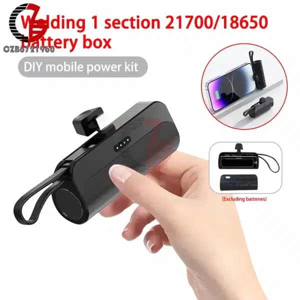 Mini Power Bank 18650 21700 Battery Charger Case Portable Mobile Phone PoverBank Battery Box DIY Mobile Power Pack Material Kit