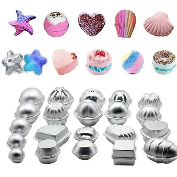 2pcs Multi-purpose Bath Bomb Molds Salt Ball Mould Cake Mold Pudding Mold DIY Cake Tool Kitchen Gadget Various Styles