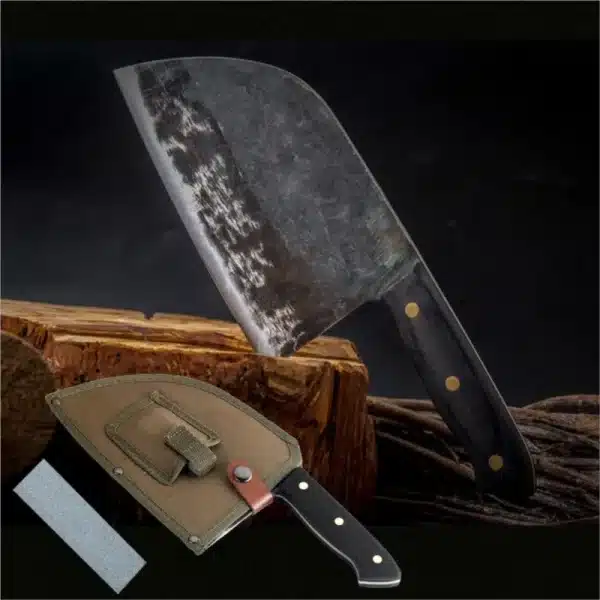 Full Tang Chef Knife Handmade Forged High-carbon Clad Steel Kitchen Knives Cleaver Filleting Slicing Broad Butcher knife - Image 4