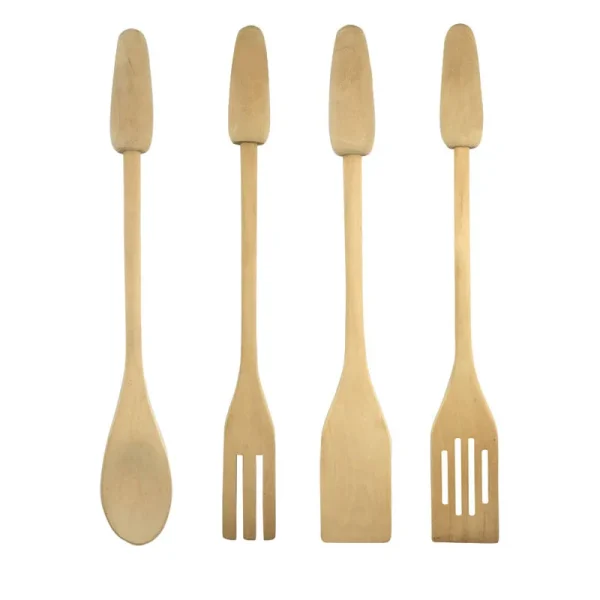 Wooden Kitchen Utensils Set Solid Wood Gadget Spoon Fork Turner Spatula Natural Kitchen Tools