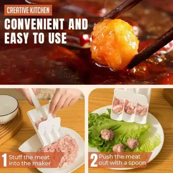 Kitchen Gadgets Meatball Maker Cooking Fried Fish Beaf Rice Balls Making Device Sausage Maker Plastic Machine Set Mold Spoon - Image 4