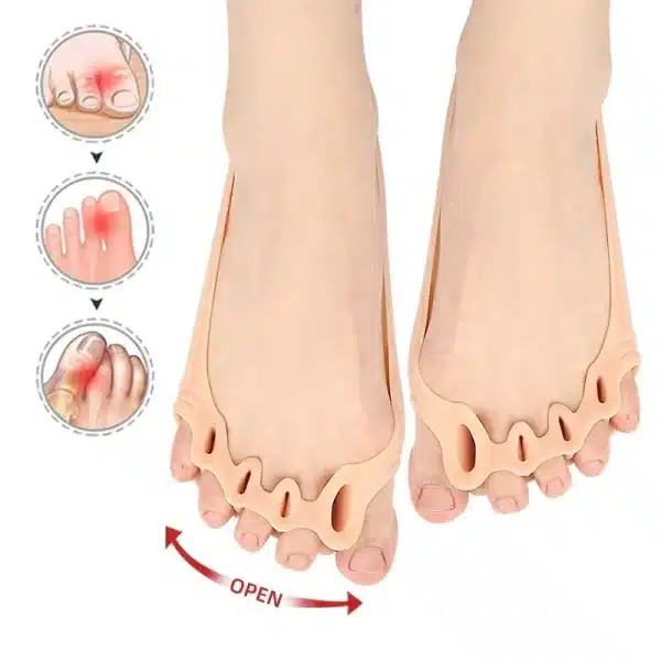 5 Holes Silicone Toe Separator Metatarsal Pad Pain Relief Forefoot Socks Insole Bunion Orthotics Hallux Valgus Corrector 발가락교정기