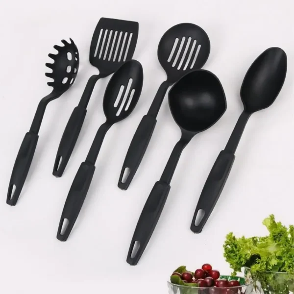6Pcs/Set Cooking Utensils Dishwasher BPA Free Heat-Resistant Non-stick Spatula Strainer Spoon Slotted Scoop Kit Kitchen Gadgets