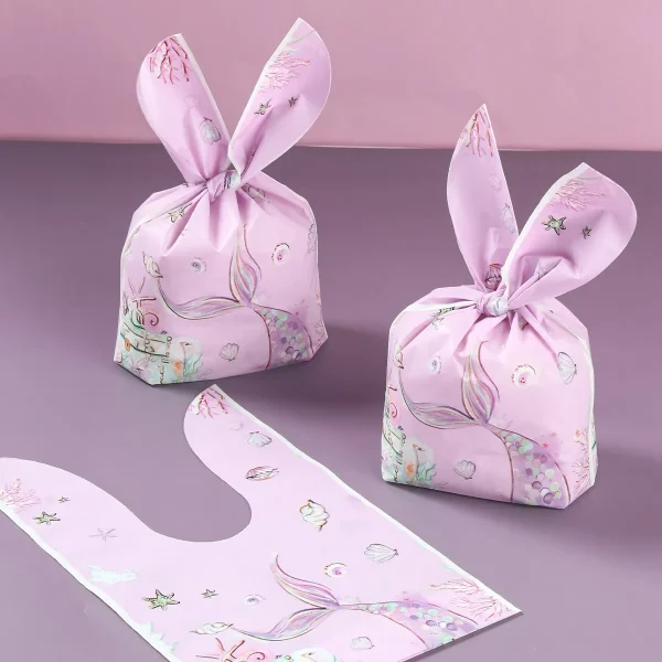 50pcs Rabbit Ear Bags Carton Plastic Cookie Candy Bags for Easter Party Baking Snack Packing Supplies Kids Gifts Boy Girl - Image 6