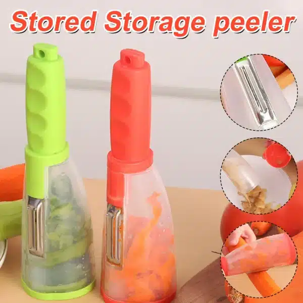 Peeler with Container Stainless Steel Multifunctional Fruit Knife with Storage Box for Vegetable Potato Home Kitchen Accessories - Image 2