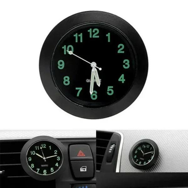 Mini Car Clock Luminous Air Vent Clip Clock Interior Quartz Analog Watch Decor Auto Replacement Parts NEW