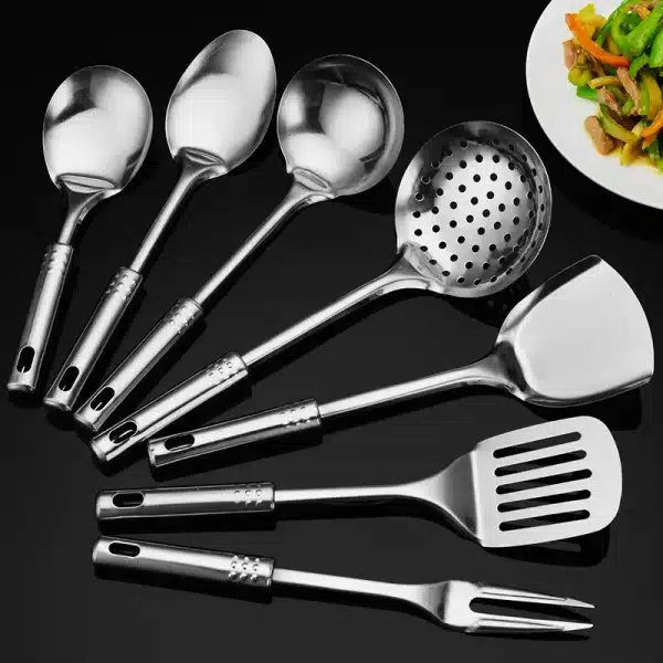 Kitchen Stainless Steel Cooking Spatula Shovel Colander Kitchenware Pots Set Utensils Rice Soup Spoon Cookware Accessories New - Image 3