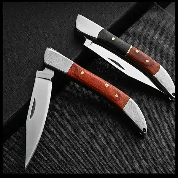 Stainless Steel Mini Kitchen Keychain Folding Knife Sharp Blade Wood Handle Pocket Paring Peeling Knife Edc Camping Survival - Image 4
