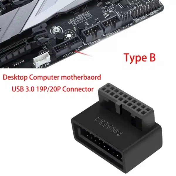 Computer Motherboard Header Adapter Connector USB 3.0 19Pin / 20Pin 90 Degree Desktop Converter Desktop Computer Accessories - Image 5