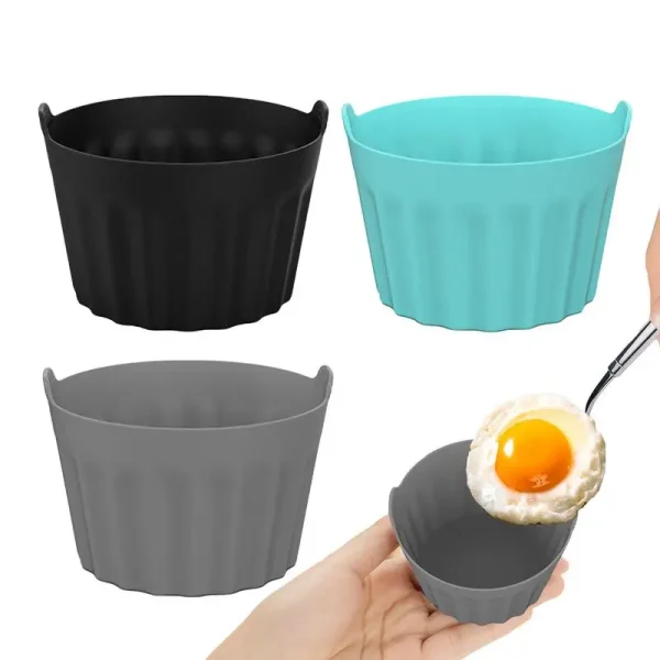 3Pcs/set Silicone Egg Poacher Cup Non-sticky Egg Maker Kitchen Cooking Gadgets For Microwave Air Fryer Stovetop