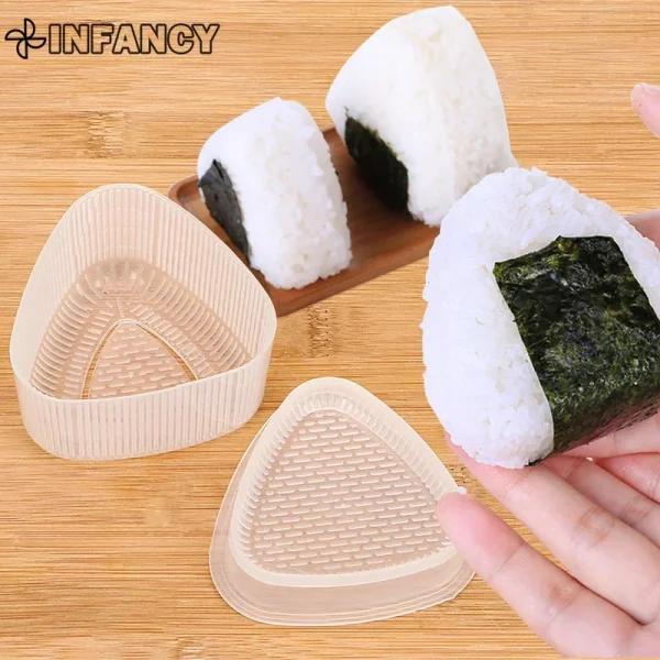 2Pcs Triangular Plastic Sushi Rice Ball Maker Mould Onigiri Mold Set Kitchen Gadgets Stuff Transparent Bento Accessories