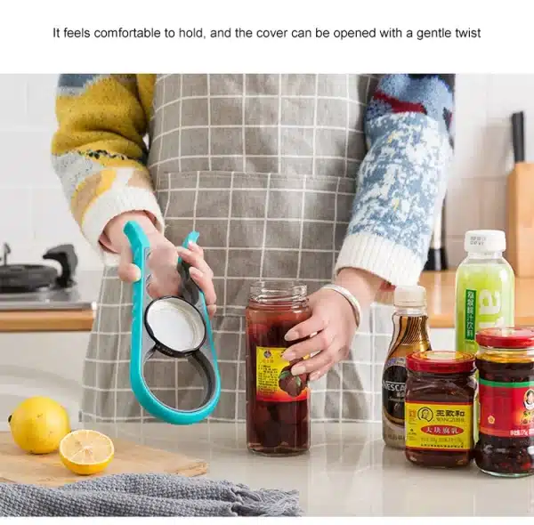 Lid Jar Opener 4 In 1 Handy Screw Cap Jar Openers Multi Purpose Can Opener Bottle Lid Grip Wrench Bottle Kitchen Gadgets - Image 3