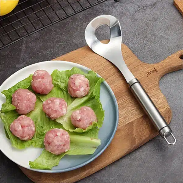 Non-Stick Creative Meatball Maker Spoon Meat Baller with Elliptical Leakage Hole Meat Ball Mold Kitchen Utensil Gadget - Image 2