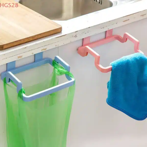 1 Pack Hanging Trash Bag Holder Cabinet Storage Rag Hook Trash Can Kitchen Accessories Gadgets - Image 3