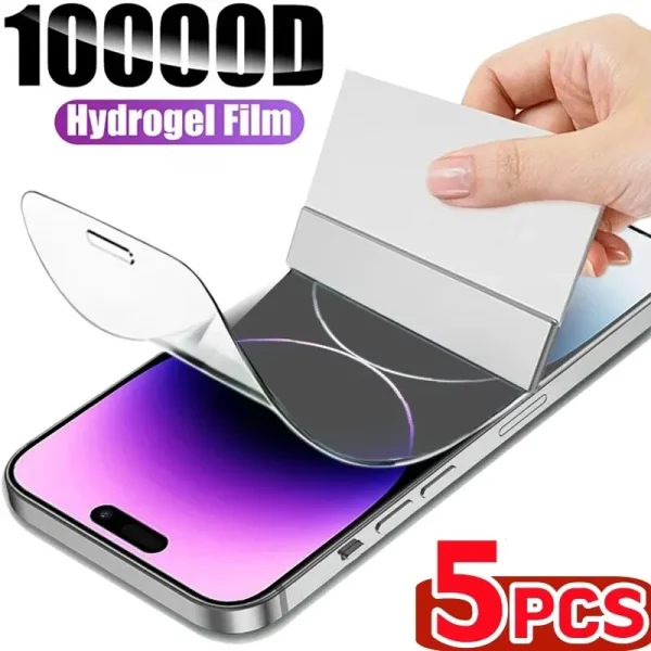 5Pcs Hydrogel Film Full Cover For iPhone 11 12 13 14 15 Pro Max Screen Protector For iPhone 15 14 13 12 11 Film Not Glass