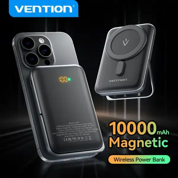 Vention 10000mAh Magnetic Power Bank PD 20W Portable PowerBank for Magsafe Wireless Fast Charging for iPhone 16 15 14 13 Pro Max