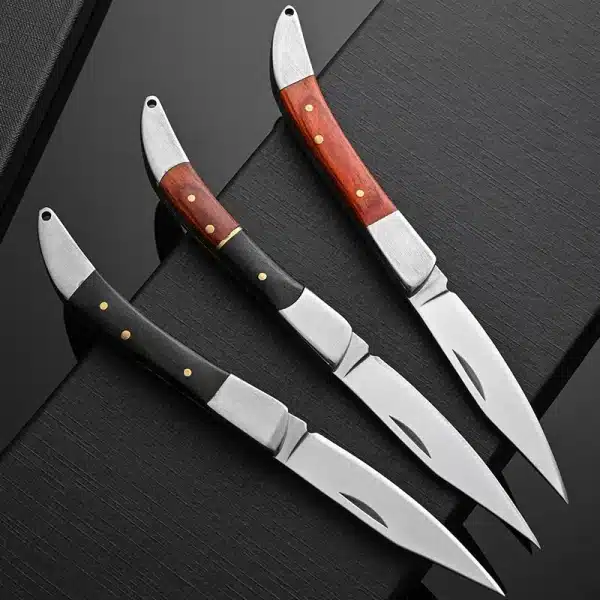 Stainless Steel Mini Kitchen Keychain Folding Knife Sharp Blade Wood Handle Pocket Paring Peeling Knife Edc Camping Survival - Image 3