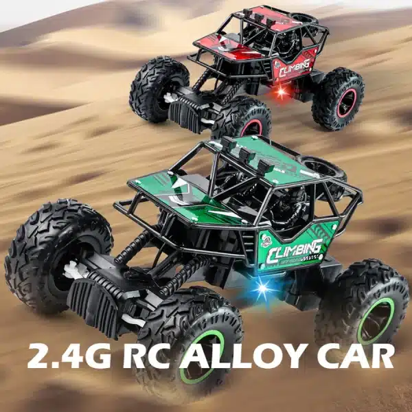 2.4G remote-controlled alloy off-road vehicle with long-distance lighting, rechargeable children's racing toy car, birthday gift - Image 3