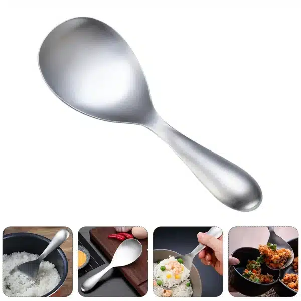 Serving Spoon Rustproof Cookware Ramen Cutlery Set Spoons Rice Paddles Cooking Utensils Stainless Steel Kitchen Gadgets Spatula - Image 3
