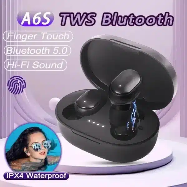 Original A6S TWS Wireless Bluetooth Headset Earphone Bluetooth Sport Inear Earbuds Headset with Mic for Xiaomi Iphone Lenovo