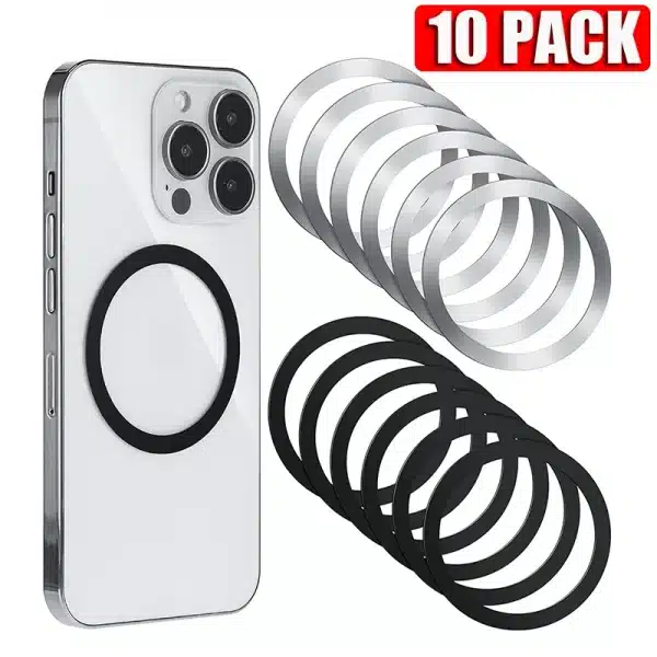 10Pcs for Magsafe Magnetic Plate Ring Universal Stickers Support Wireless Charger Metal Plate Sheet for iPhone Samsung Xiaomi