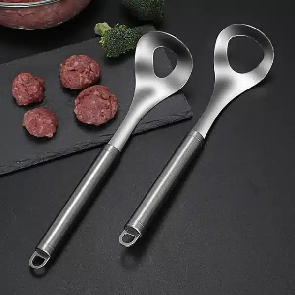 Non-Stick Creative Meatball Maker Spoon Meat Baller with Elliptical Leakage Hole Meat Ball Mold Kitchen Utensil Gadget - Image 4