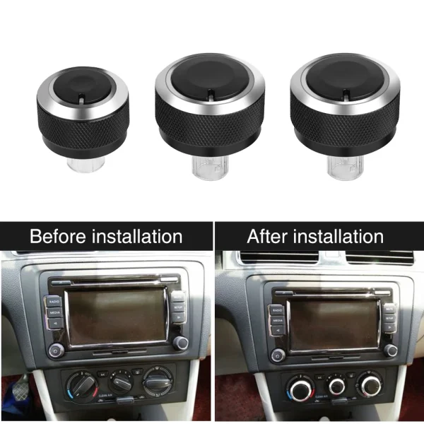 3 Pcs Air Condition Heat Control Switch Knob Ac Knob For Vw Passat B6 Jetta Bora Golf Mk5 Interior Replacement Parts 자동차용품 - Image 6