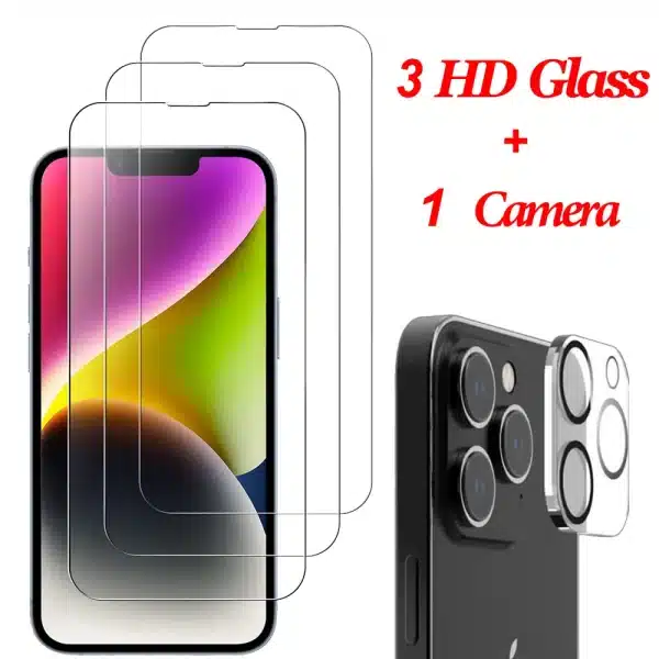 HD Tempered Glass For iPhone 16 15 14 13 Pro Max Screen Protector For iPhone 11 12 Pro Camera Film iPhone 16 Pro Phone Glass