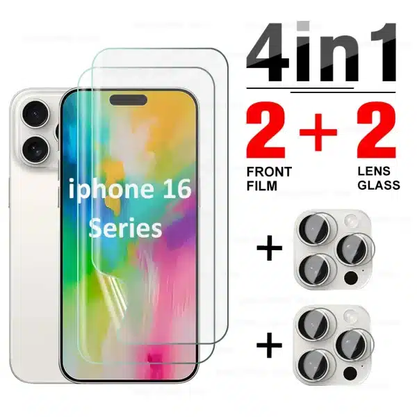 4in1 For Apple iPhone 16 Pro Max 5G Camera Lens Glass Screen Protector For iphone16Pro Max 16Plus iphone16ProMax Hydrogel Film