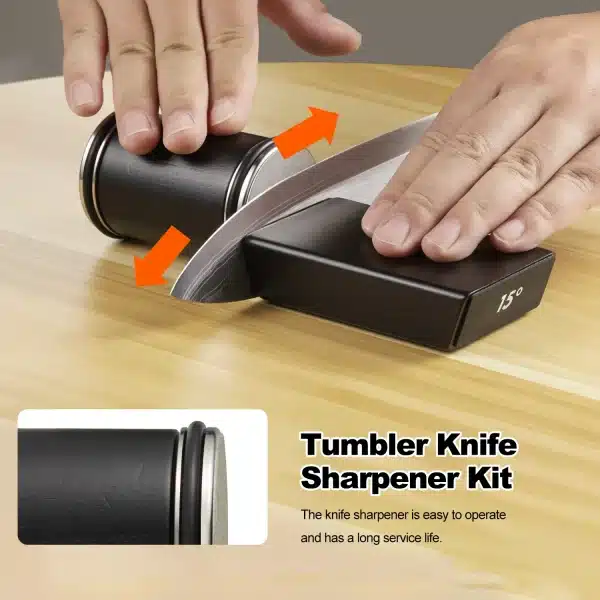 Rolling Knife Sharpener Durable Labor Saving Tool with 15 20 Degrees Angle Magnetic Diamond Sharp Kitchen Whetstone For Chefs - Image 4