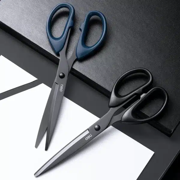 Deli 210/175mm Black Stainless Steel Scissors Business Office Stationery Home Tailor Shears Kitchen Knife Cutter Cutting Tool - Image 4