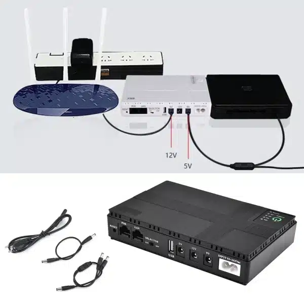 Mini UPS Uninterrupted Power Supply 8800mah/10400mAh Lithium ion Backup Battery with DC 12V/9V/5V Output for Wireless Router