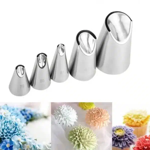 5pcs For Create Cream Leaves Bows Stainless Steel Icing Piping Nozzles Pastry Tips Fondant Cake Decorating Tools Kitchen Gadgets - Image 4