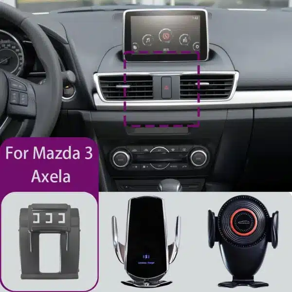 For Mazda 3 Axela 2014 2015 2016 2017 2018 2019 Car Phone Mount Wireless Charger Special Mobile Phone Holder Fixed Stand