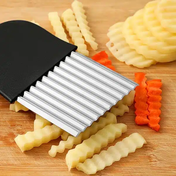 Stainless Steel Potato Chip Slicer Dough Vegetable Fruit Crinkle Wavy Kitchen Knife Cutter Chopper French Fry Maker Tools Gadget - Image 6