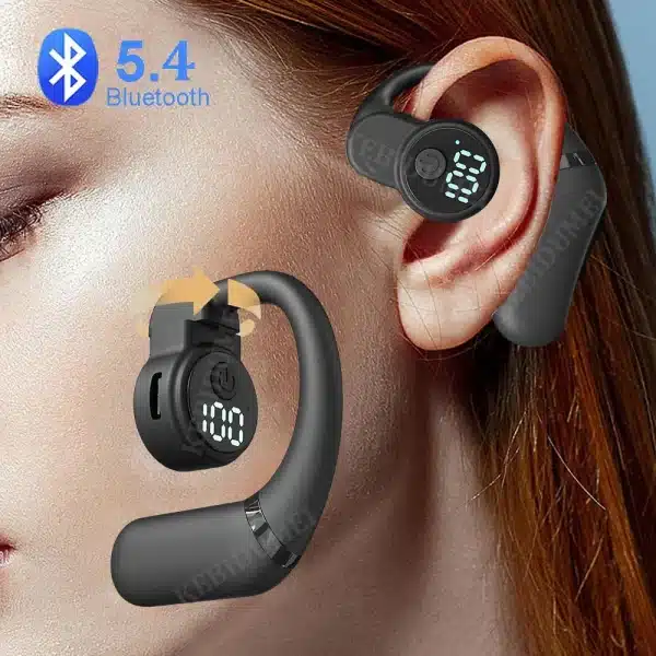 Wireless Ear Hook Headset Bluetooth 5.4 Earphone 180° Rotation HiFi Stereo Noise Reduction Headphone Sports Waterproof Earbud