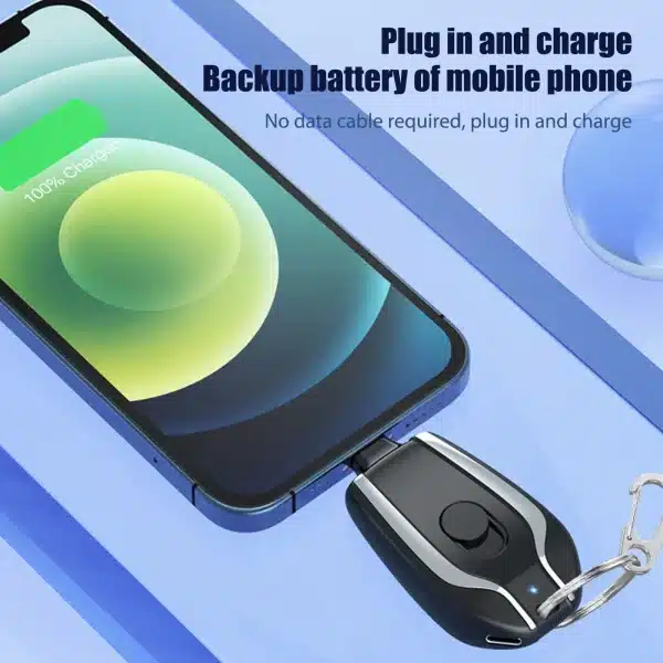 1500mAh Portable Keychain Power Bank Type-C Ultra-Compact Mini Battery Pack Fast Charging Mobile Phone Charger For iPhone Xiaomi