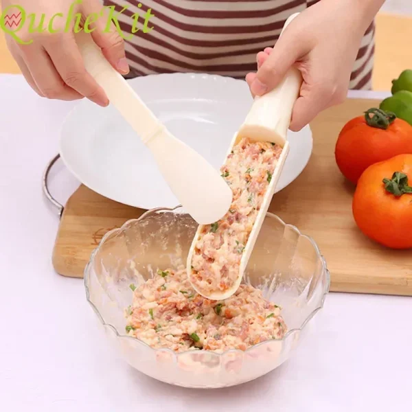 2pcs Plastic Meatball Maker Set Fried Fish Beaf Meat Making Balls Mold Spoon Meat Tools Kitchen Gadgets Cooking Accessories