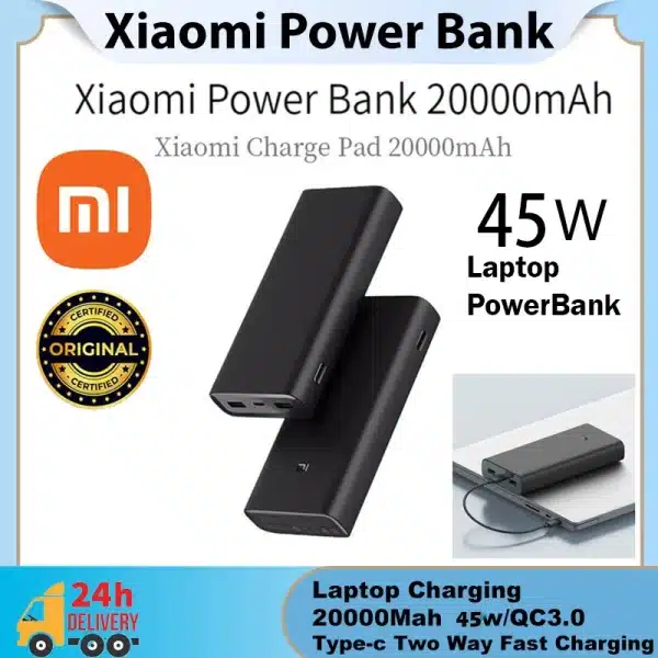 Xiaomi Mi Power Bank 20000mAh Pro PLM07ZM 50W Triple USB-C Two-way Quick Charge Mobile Phone Portable Charger Power Bank