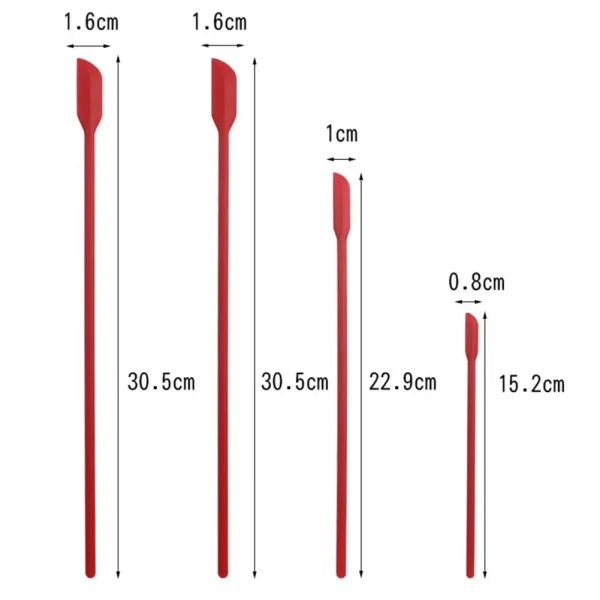 4Pcs/Set Silicone Spatula Soft Flexible Portable Long Handle Small Scraper Kitchen Gadget - Image 6